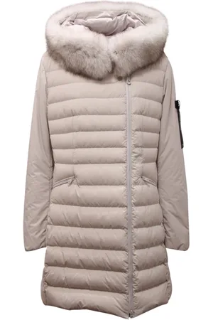 Peuterey Jakke, Dame, Grå, 3XL, Uld, Seriola Dunjakke med Aftagelig Pels