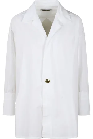 DARKPARK Bluser & Skjorter, Dame, Hvid, S, Bomuld, Bomuldspoplin Tunika Stil Skjorte