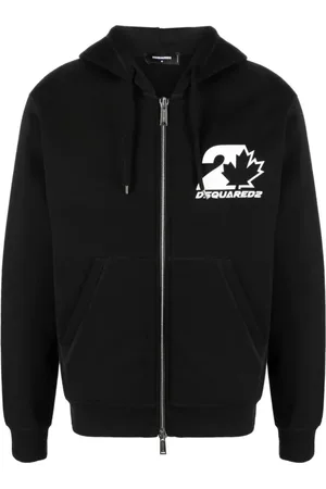 Dsquared2 Sweathshirts & Hoodies, Herre, Sort, 2XL, Bomuld, Italienske Sweatshirts