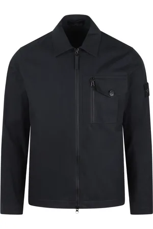 Stone Island Jakke, Herre, Sort, S, Zip-Up Overshirt Jacket