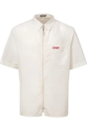 Dior Skjorte, Herre, Hvid, 4XL, Polyester, Klassisk Hvid Polyester Button-Up Skjorte