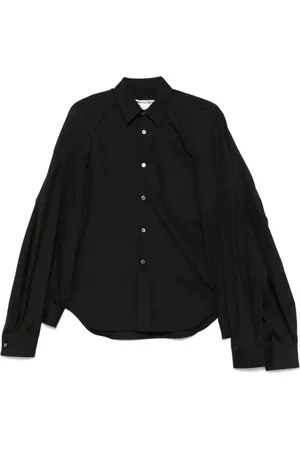 Comme des Garçons Bluser & Skjorter, Dame, Sort, M, Bomuld, Ren Poplin Skjorte
