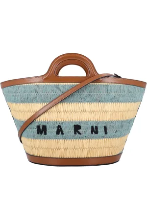 Marni Taske, Dame, Flerfarvet, ONE SIZE, Uld, Stribet Tropicalia Håndtaske Guld Sand