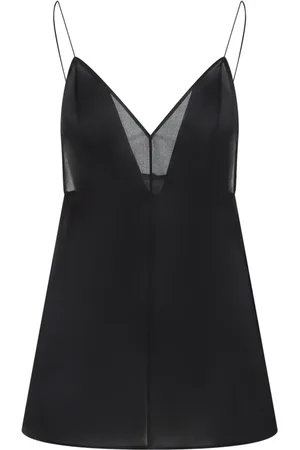 Khaite Top, Dame, Sort, XS, Sort Silke Top Slidstærk Stil