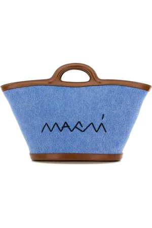 Marni Taske, Dame, Blå, ONE SIZE, Bomuld, Elegante Bucket Bags med Borsa-detalje