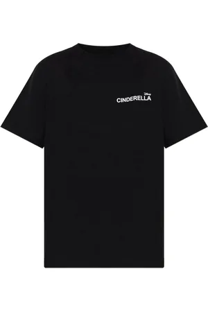 COPERNI Top, Dame, Sort, S, Bomuld, Sort T-shirt Cinderella slogan afslappet pasform
