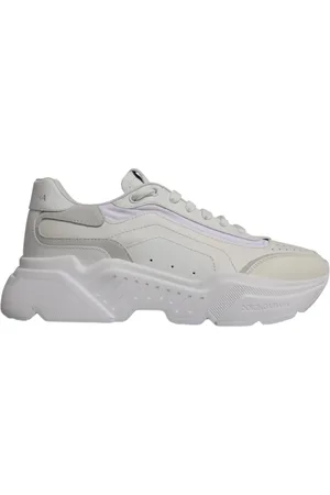 Dolce & Gabbana Sko, Herre, Hvid, 40 EU, Nylon, Hvide Chunky Sole Sneakers