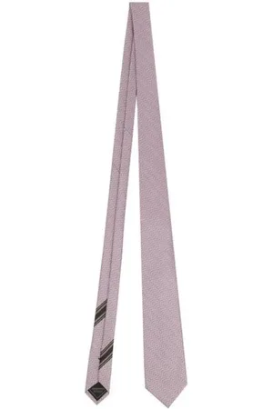 BRIONI Tilbehør, Herre, Lilla, ONE SIZE, Elegant Silke Jacquard Mikro Mønster Slips