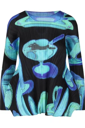 Issey Miyake Bluser & Skjorter, Dame, Flerfarvet, 2XL, Polyester, Plisseret Thermal Foods Top