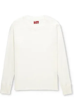 FORTELA Strik, Herre, Hvid, XL, Bomuld, Hvide Sweaters med Ribbed Crewneck