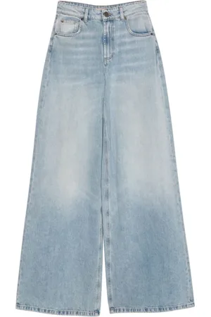 Twin-Set Jeans, Dame, Blå, W27, Denim, Vintage Wide Leg Jeans