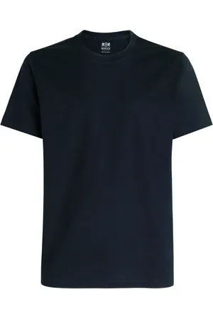 Boggi Milano Top, Herre, Blå, L, Bomuld, Pima Bomuld Jersey T-Shirt
