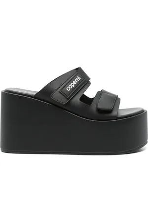 COPERNI Sko, Dame, Sort, 39 EU, Læder, Sort Læder Patch Kile Sandaler