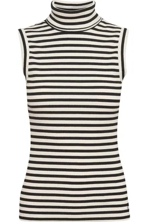 INWEAR Top, Dame, Sort, 2XL, Stribet Rollneck Top Sort/Hvid