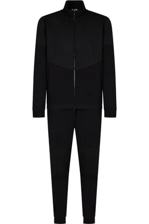 EA7 Sport, Herre, Sort, S, Bomuld, Sporty Sort Bomulds Tracksuit Sæt