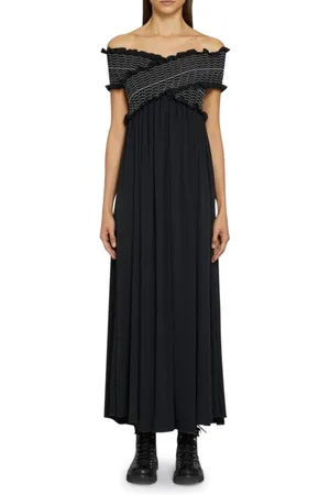 Dondup Kjole, Dame, Sort, S, Elegant Italiensk Kjole A917 Jf0184D