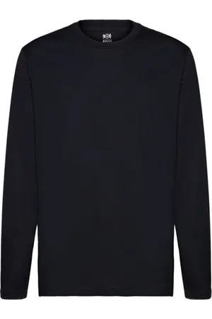 Boggi Milano Top, Herre, Blå, XS, Bomuld, Langærmet Pima-bomuld Jersey T-shirt