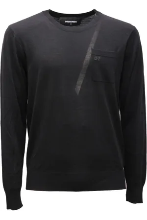 Dsquared2 Strik, Herre, Sort, M, Uld, Uldtrøje i sort model S74Ha1103