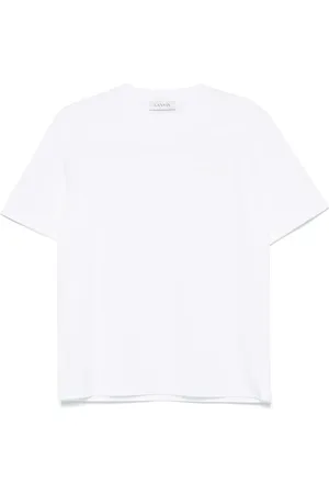 Lanvin Top, Herre, Hvid, L, Bomuld, Broderet Logo T-shirt