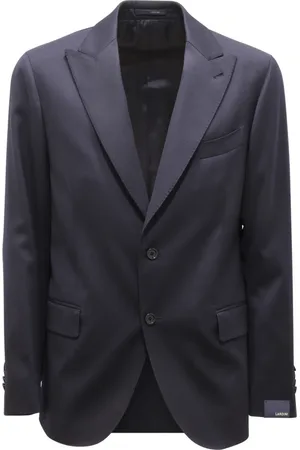 LARDINI Jakke, Herre, Blå, XL, Uld, Ulddragt med Drop 7R Stil