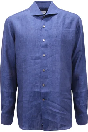 Orian Skjorte, Herre, Blå, M, 4825At Slim FIT hørskjorte