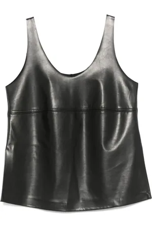 SEMICOUTURE Top, Dame, Sort, S, Sort Ærmeløs Top med Scoop Hals