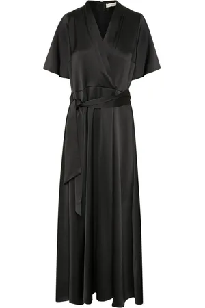 INWEAR Kjole, Dame, Sort, S, Elegant Sort Lang Kjole med Flæseærmer