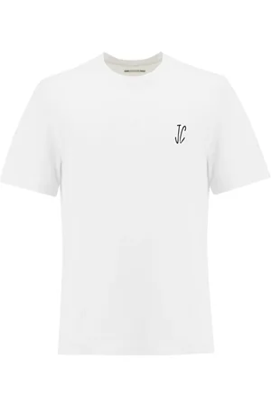Jacob Cohen Top, Herre, Hvid, L, Bomuld, Bomuld Crew Neck T-shirt med Print