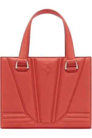 FERRARI Taske, Dame, Rød, ONE SIZE, Læder, Rød lædertaske med ikonisk logo