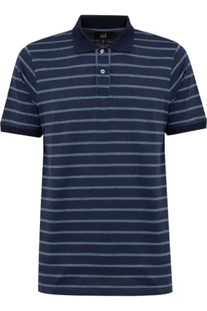 Dunhill Top, Herre, Blå, M, Bomuld, Blå Bomuld Polo Skjorte Klassisk Pasform