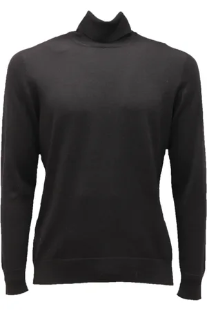 LA FILERIA Strik, Herre, Sort, M, Uld, Uld Turtleneck Sweater Lavet i Italien