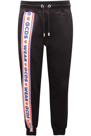GCDS Bukser, Herre, Sort, L, Sweatpants med Front Print