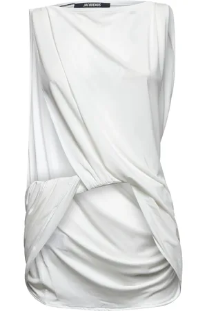 Jacquemus Top, Dame, Hvid, S, Ærmeløs top med asymmetrisk design
