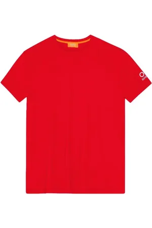 sunseeker Top, Herre, Rød, XL, Uld, Rød Crew Neck Logo Print T-Shirt