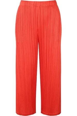 Issey Miyake Bukser, Dame, , L, Polyester, Plisserede Brede Benbukser Februar Farver