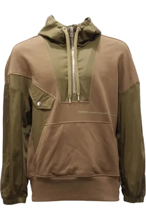 Neil Barrett Sweathshirts & Hoodies, Herre, Grøn, S, Polyester, Hybrid Zip-Up Hættetrøje