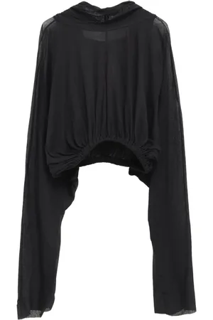 Rick Owens Top, Dame, Sort, ONE SIZE, Uld, Sort Hættetrøje med elastisk kant
