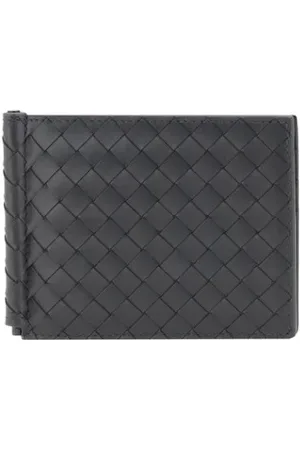 Bottega Veneta Tilbehør, Herre, Sort, ONE SIZE, Læder, Intrecciato Bifold Læderpung med Klip