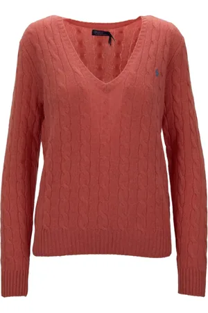 Ralph Lauren Strik, Dame, Rød, L, Uld, Dame Pullover Sweater