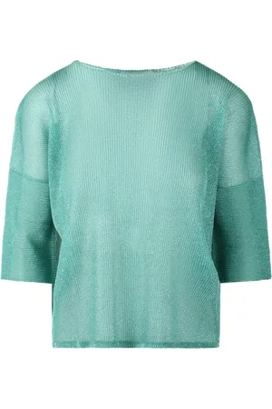 CIRCUS HOTEL Bluser & Skjorter, Dame, Grøn, XS, Polyester, Glitrende Ribstrikket Top