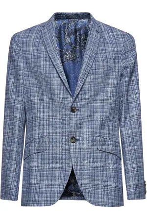 Etro Jakke, Herre, Blå, 2XL, Bomuld, Blå Uld Bomuldsjakke