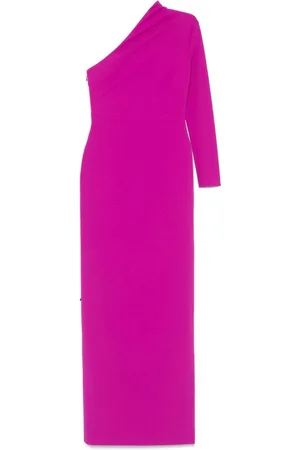 Solace Kjole, Dame, Lyserød, M, Uld, Fuchsia One-Shoulder Asymmetrisk Kjole