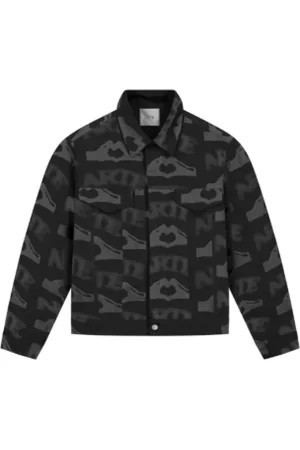 Arte Antwerp Jakke, Herre, Sort, L, Bomuld, Hjerte Print Casual Sort Jakke