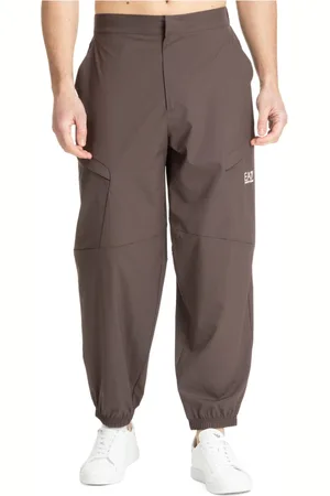 EA7 Bukser, Herre, Brun, M, Polyester, Enkle Ventus 7 Bukser med Elastisk Talje