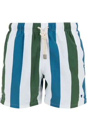 Gallo Badetøj, Herre, Flerfarvet, 2XL, Mænds grønne badeshorts med trefarvede striber