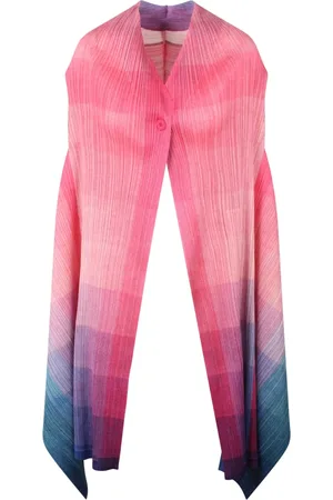 Issey Miyake Jakke, Dame, Lyserød, ONE SIZE, Polyester, Multifarvet Print Polyester Vest