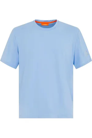 sunseeker Top, Herre, Blå, XL, Uld, Grå Logo Print Crew Neck T-Shirt