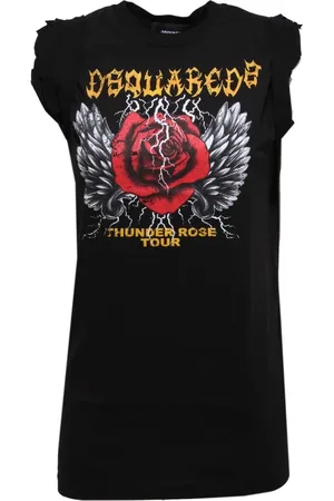 Dsquared2 Top, Dame, Sort, M, Bomuld, Bomuld Tank Top Lavet i Italien