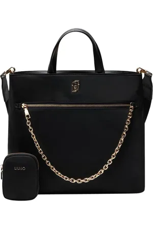 Liu Jo Taske, Dame, Sort, ONE SIZE, Nylon, Sort Nylon Tote Taske med Metal Kæde