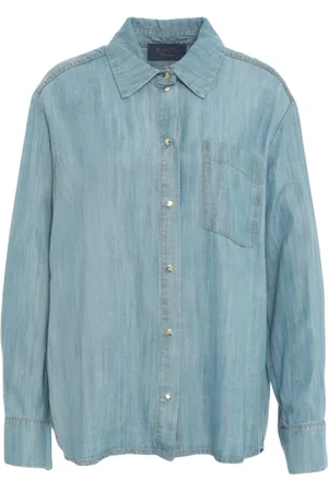 Kaos Bluser & Skjorter, Dame, Blå, S, Denim, Blå Denim Skjorte Kent Krave